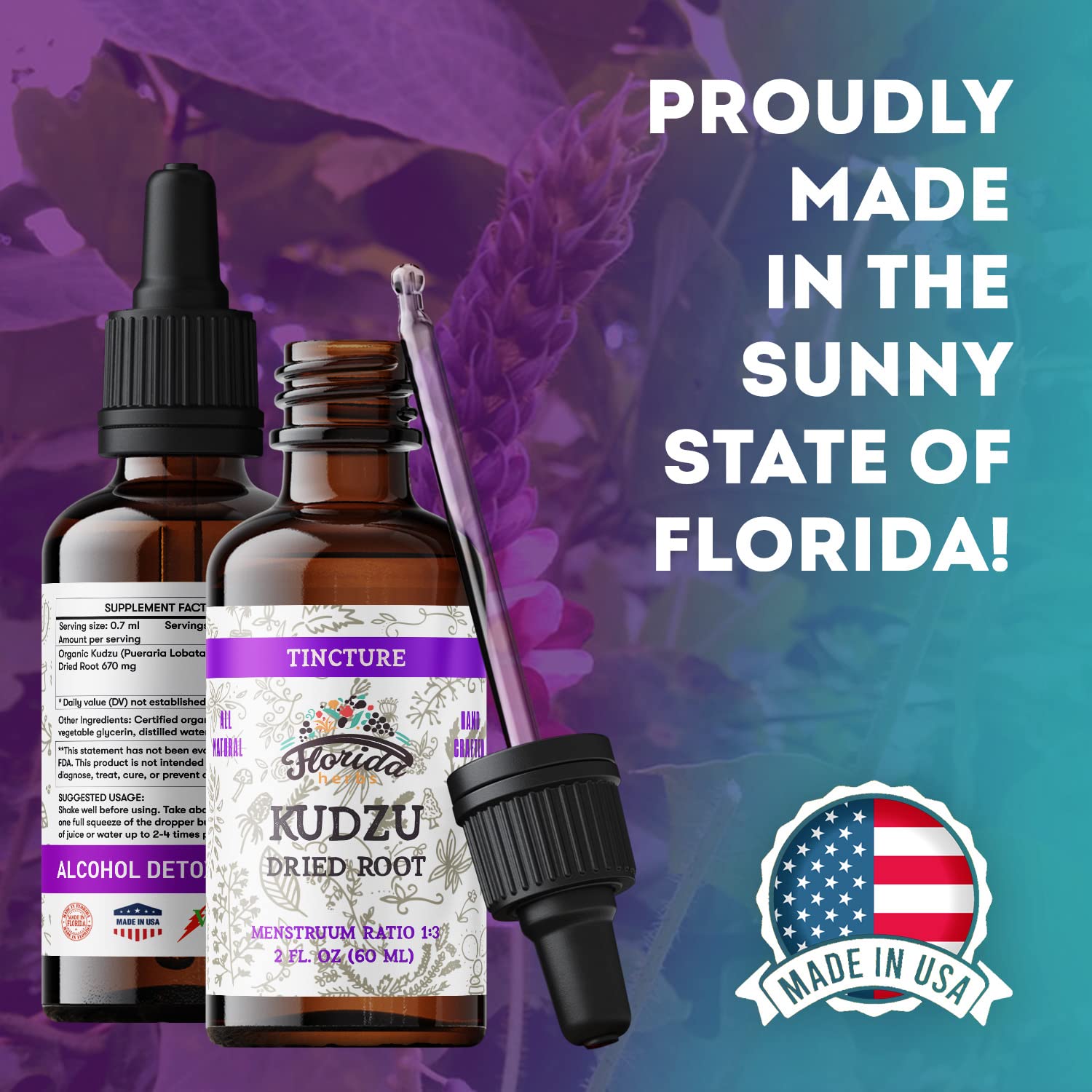 FLORIDA HERBS Kudzu Extrait Utilisation quotidienne facile et naturelle.
