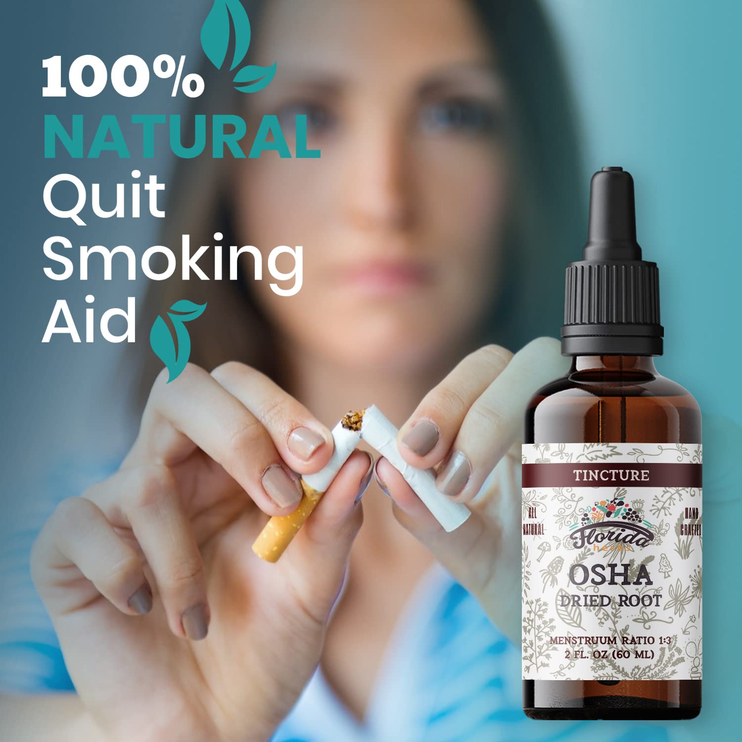 Florida Herbs OSHA Root Tincture – bocal opaque, conservation fiable.