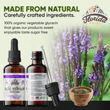 Florida Herbs verveine bleue - étiquette lisible sur flacon, facilité de sélection et traçabilité.