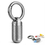Florwish étui pilules en titane avec porte-clés, compact et durable pour tous les jours.