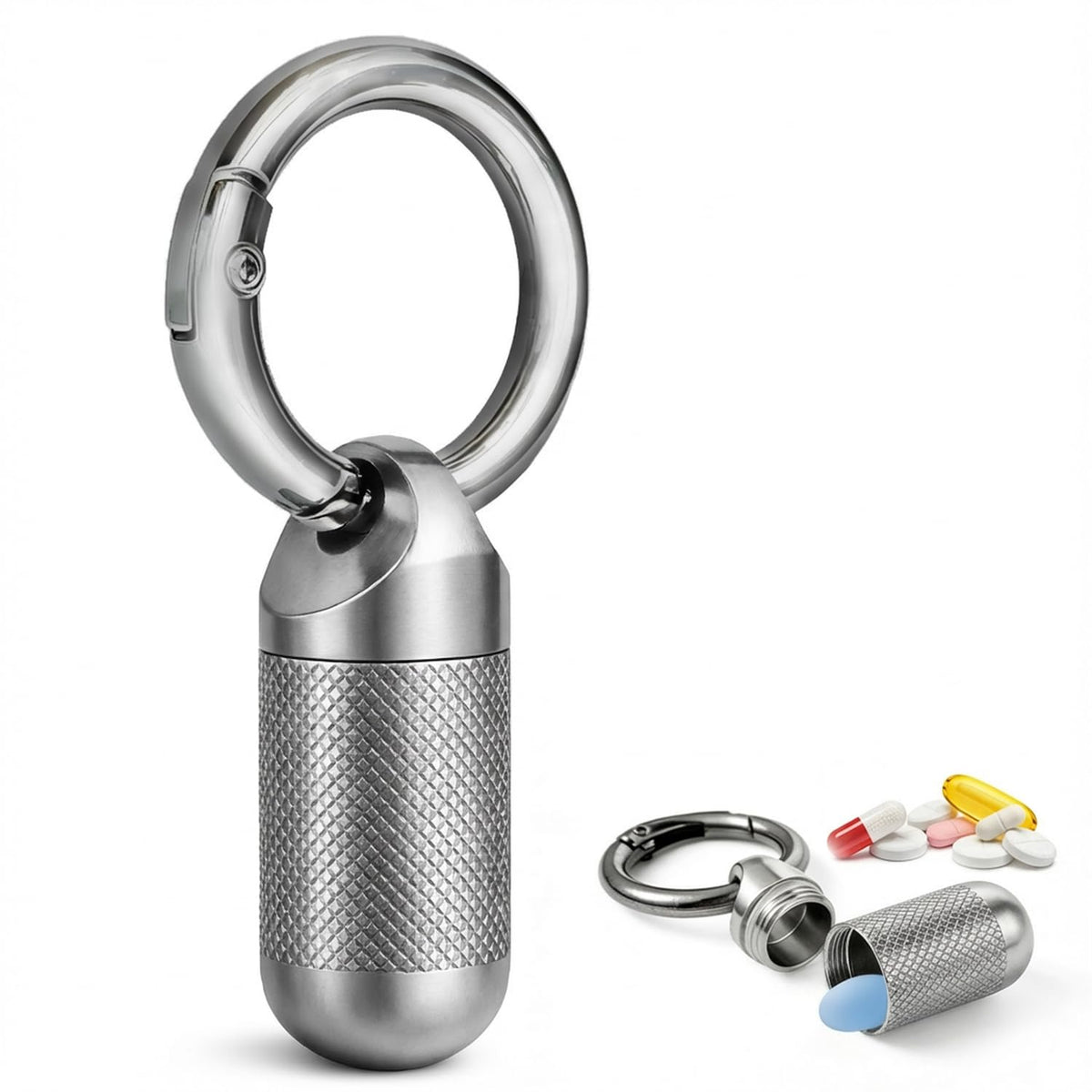 Forwish Titanium porte-pilules sur clé, pratique en voyage