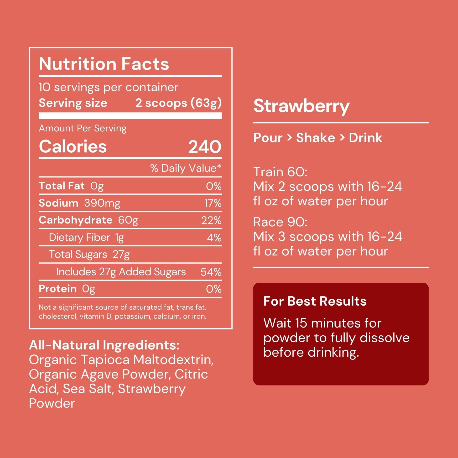 Flow Formulas Endurance Fraise – mélange sans allergènes, idéal pour l'hydratation sportive.