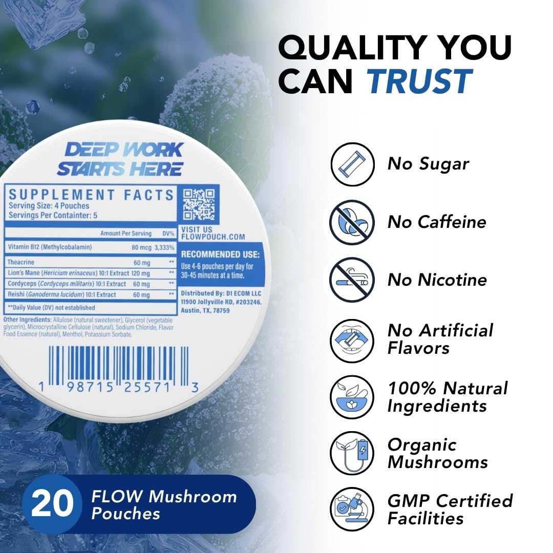 Flow Pouches Energie Naturelle : soutien quotidien sans sucre ni stimulants.