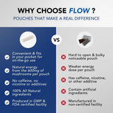Flow Pouches Ingrédients 600mg : extrait de champignons biologiques pour la concentration.
