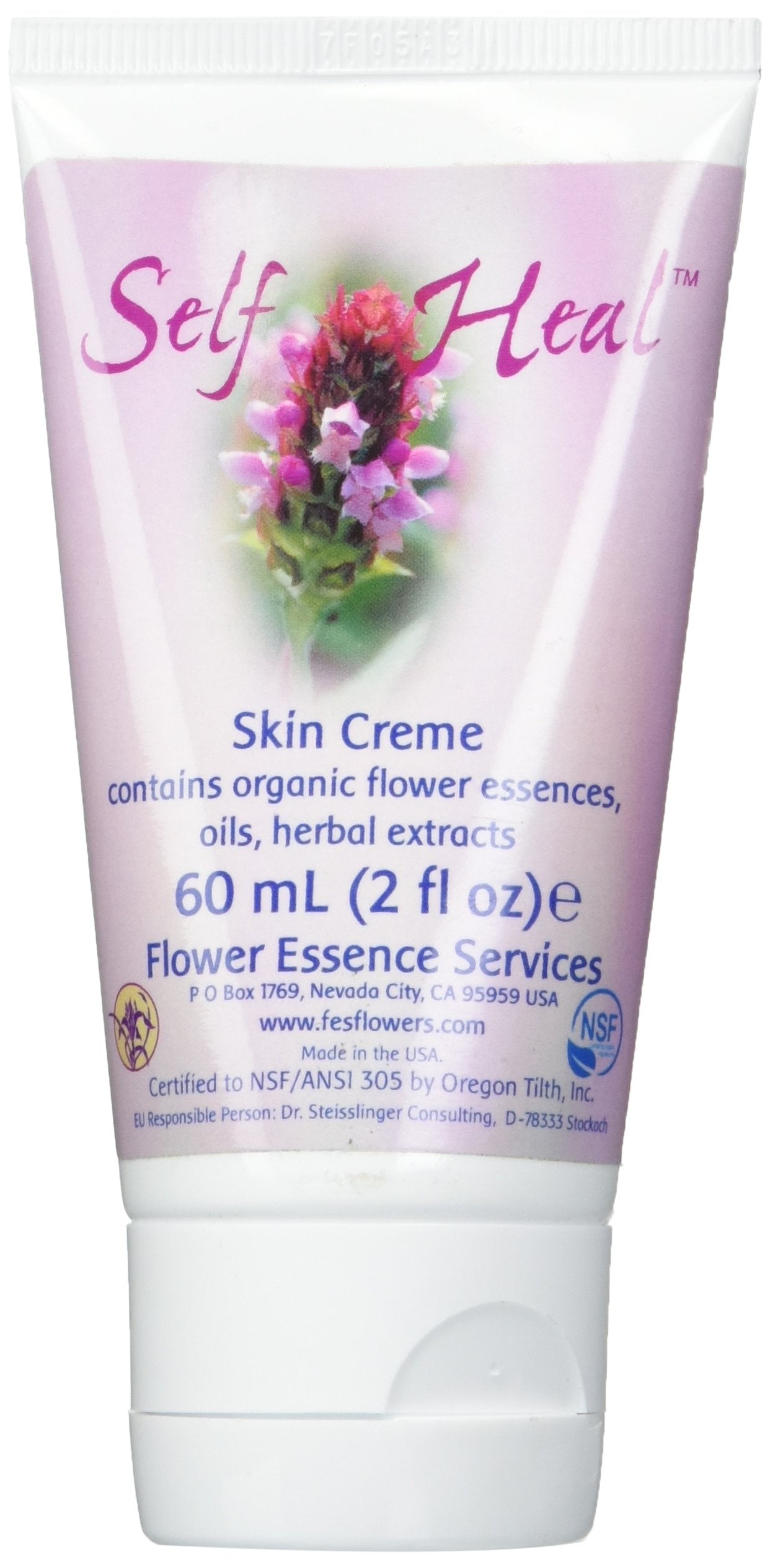 FLOWER ESSENCE SERVICES Self-Heal Crème, bouteille-2oz, hydratation douce quotidienne