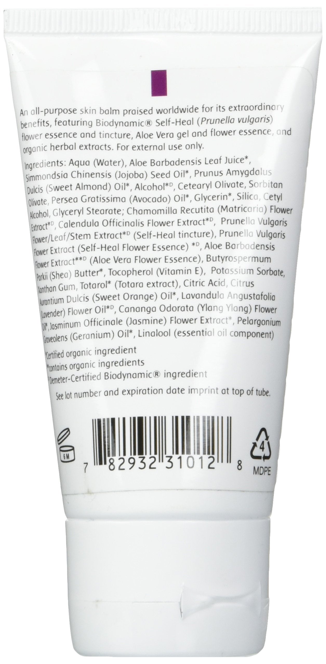 FLOWER ESSENCE SERVICES Self-Heal Crème, texture-creme-douce, confort après application