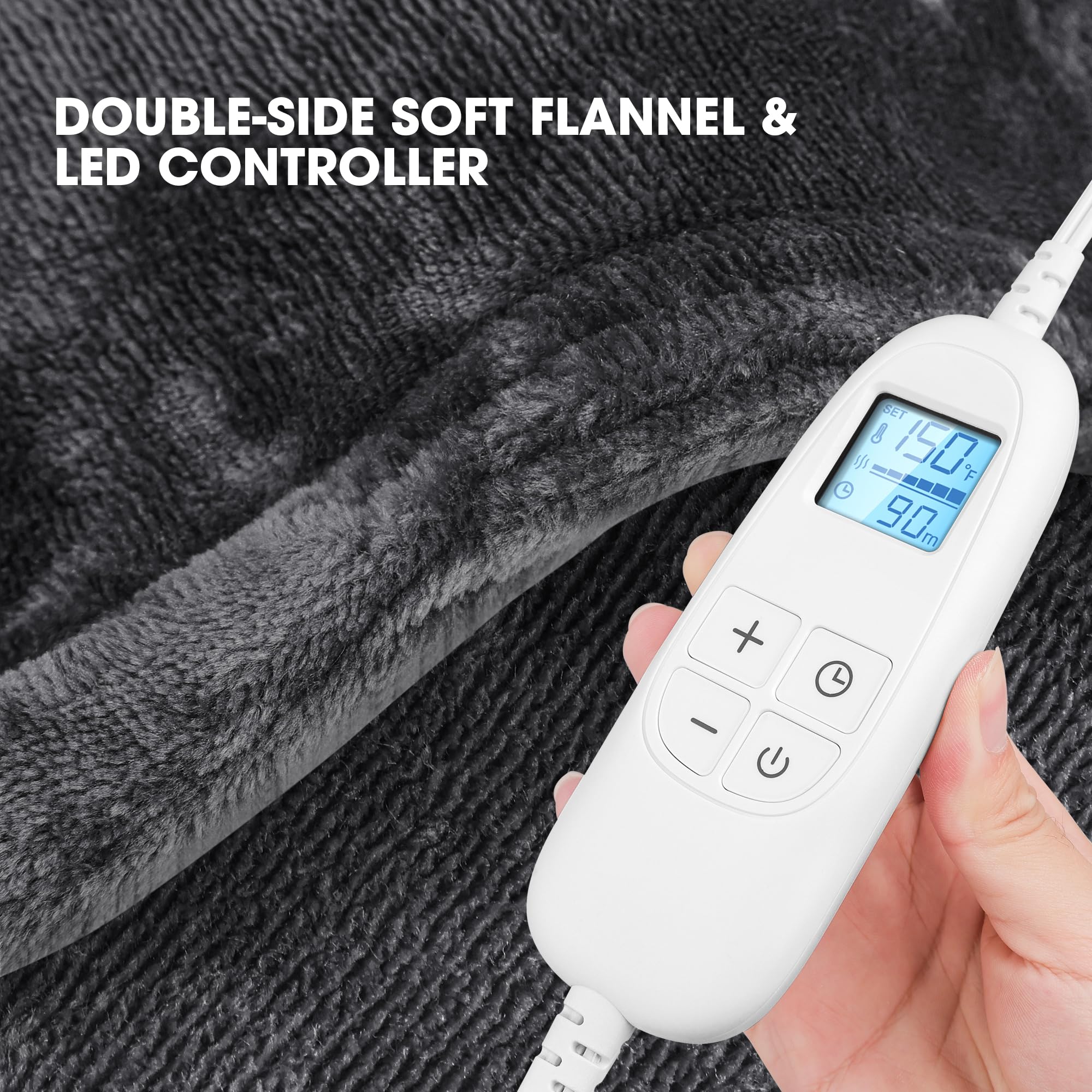 FluffyWarmth cordon long de 10 pieds pour une utilisation flexible à domicile ou au travail.