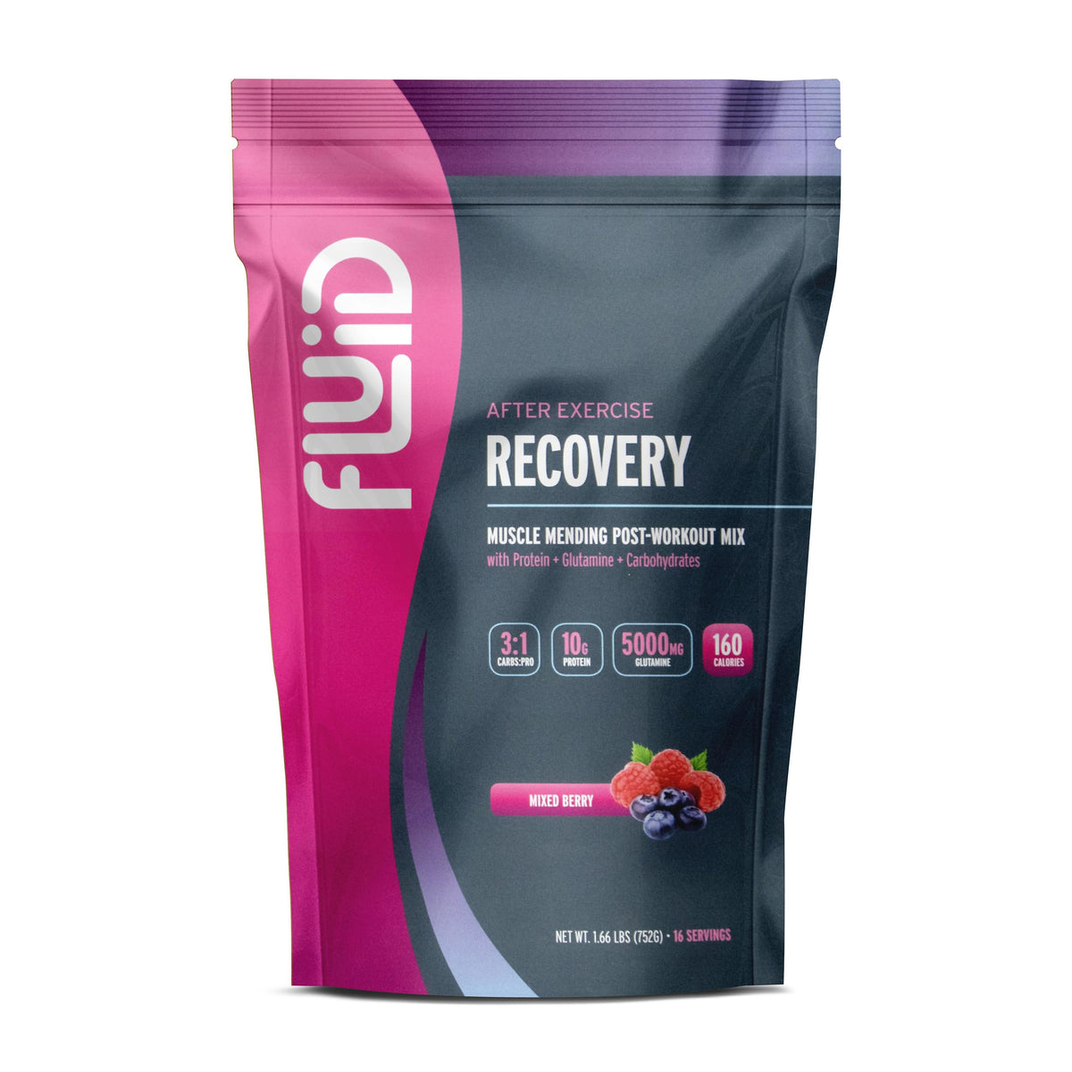 Fluid Recovery poudre post-entraînement soutient la récupération musculaire après l'effort.