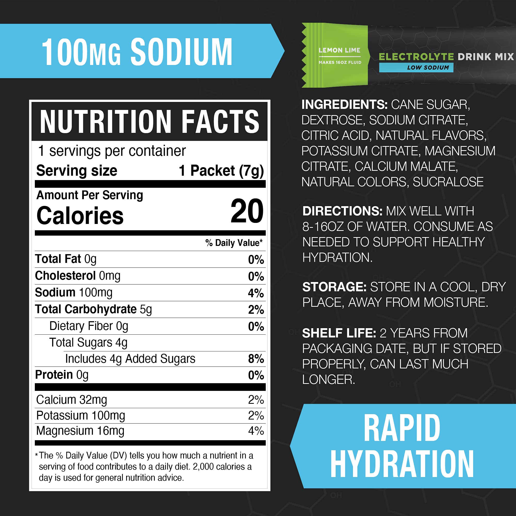 Sachet Fluid Tactical se dissolvant dans l'eau, hydratation facile.