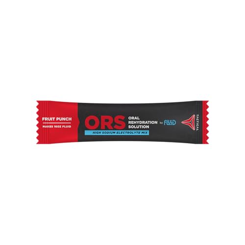 Fluid Tactical ORS Fruit Punch sachet dosage, mesure précise et rapide.