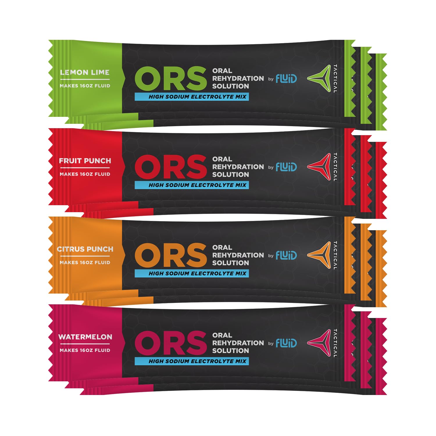 Fluid Tactical ORS lot de 12, réhydratation pratique pour activités quotidiennes.
