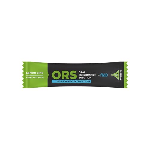 Fluid Tactical ORS – sachets citron vert prêts à être mélangés.