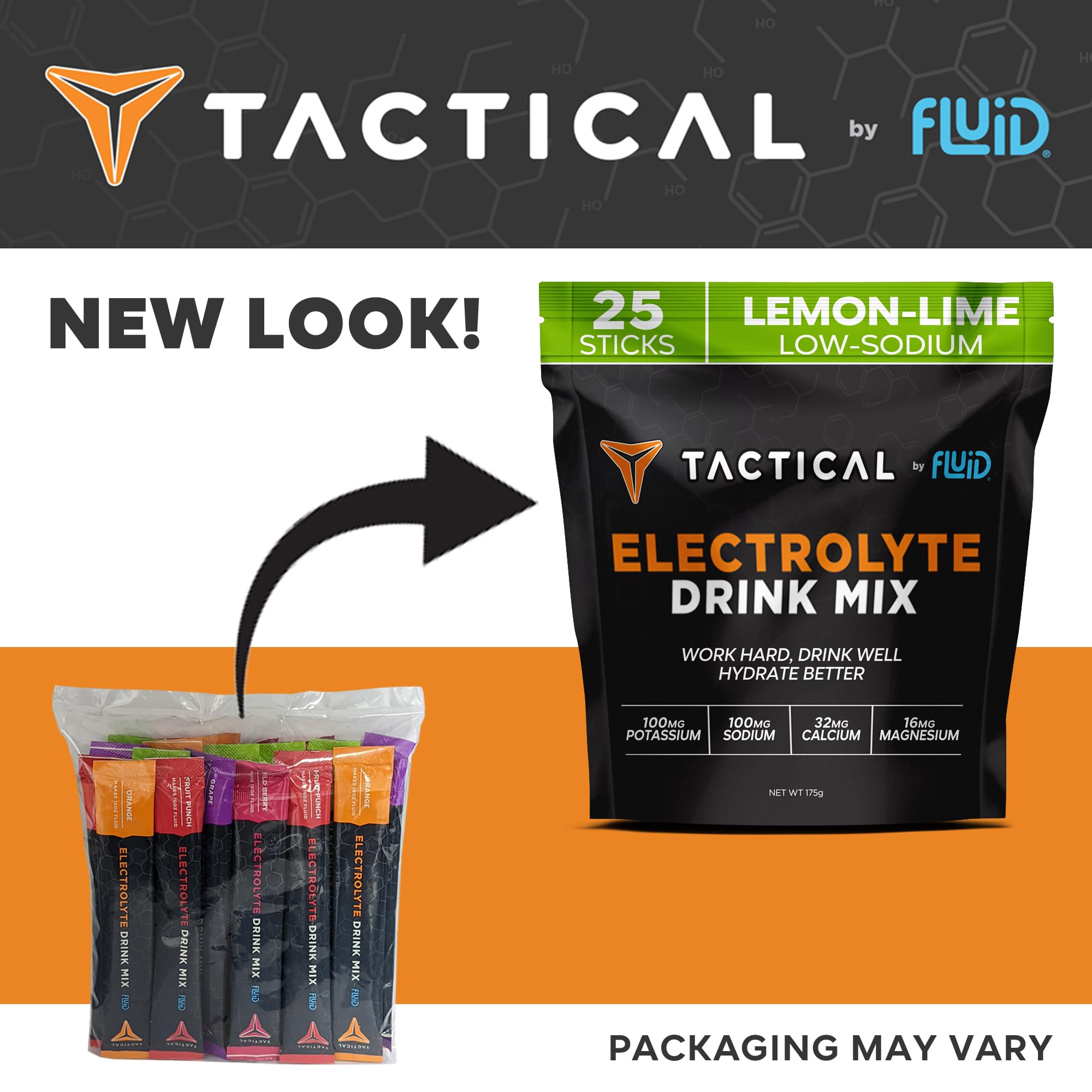 Saveurs fruitées Fluid Tactical variées pour une hydratation agréable.