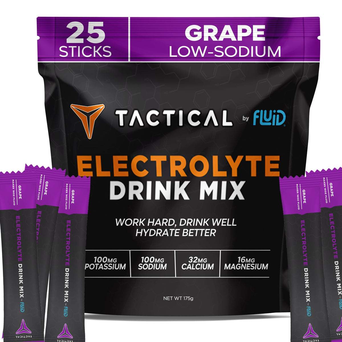 Fluid Tactical: sachets électrolyte pour hydratation rapide lors d'efforts soutenus.