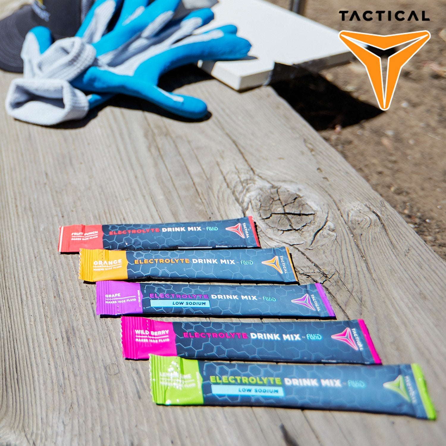 Fluid Tactical: utilisation terrain simple, 1 sachet dans 500 ml d'eau pour hydratation.