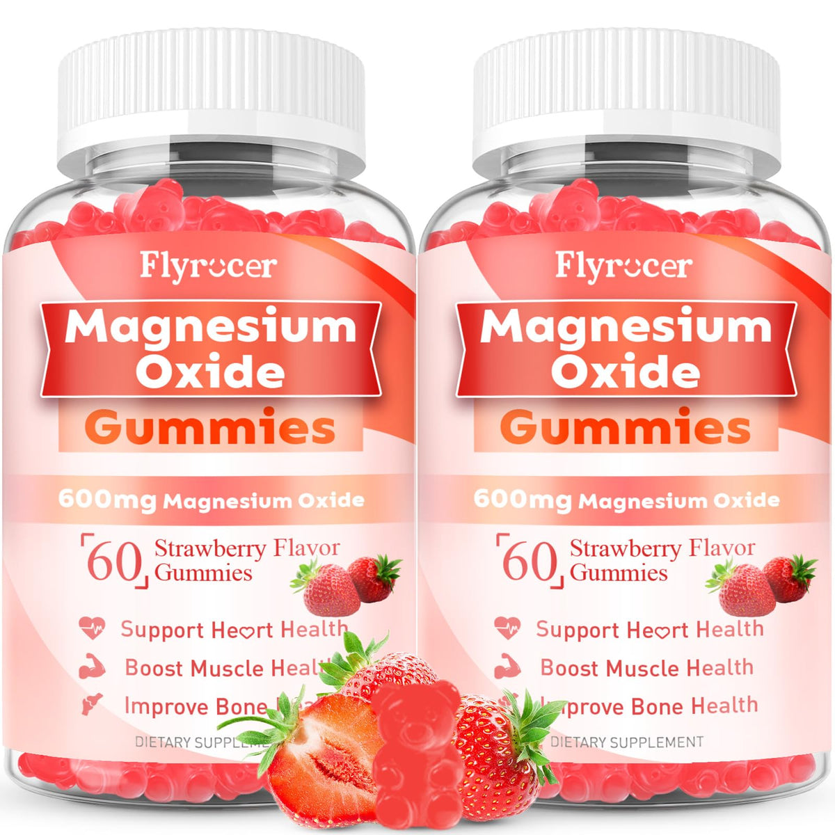 Gommes Flyrocer oxyde magnésium 600 mg saveur fraise packshot