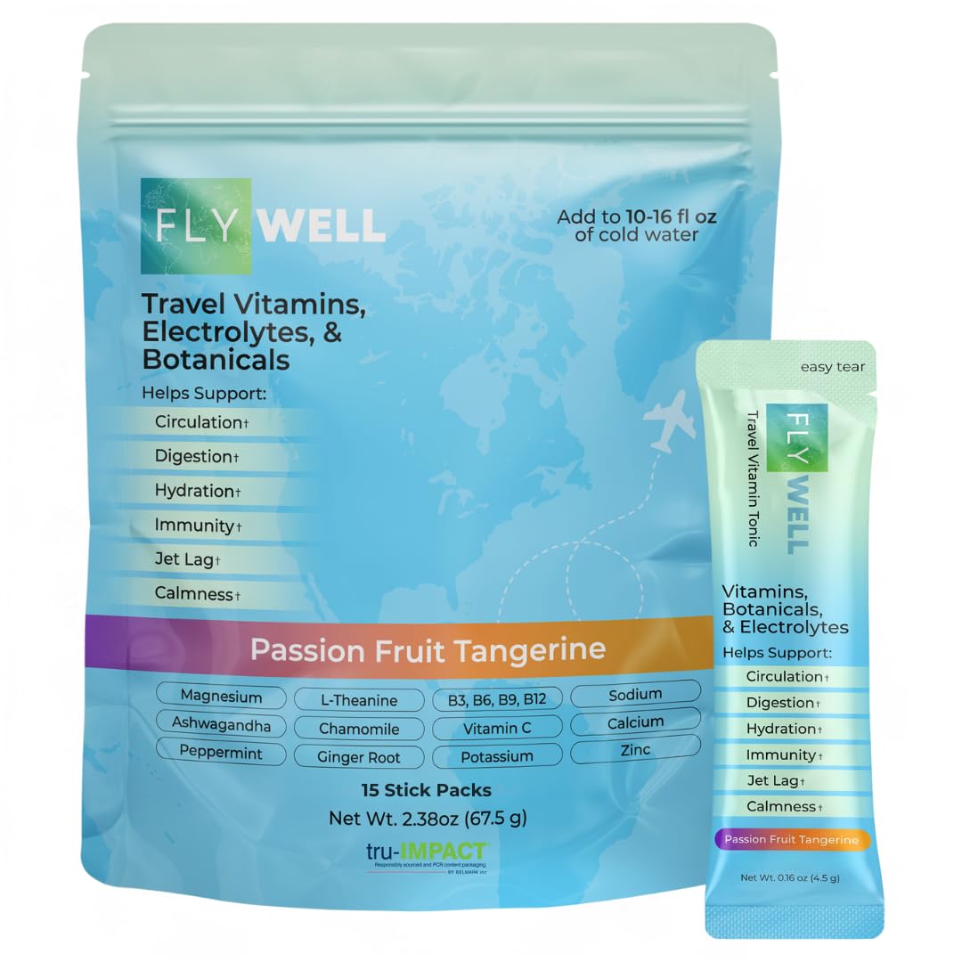 FlyWell: bouteille-pour, énergie et hydratation en voyage.