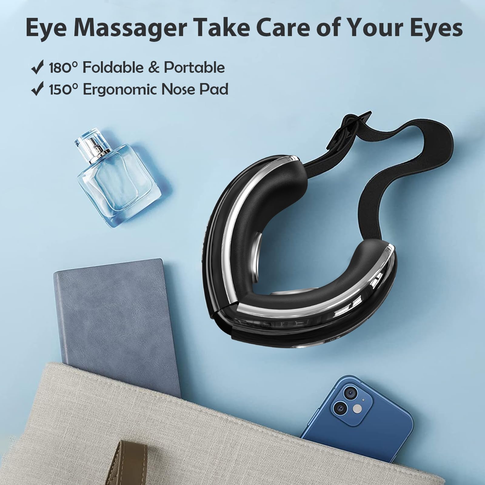 Masque oculaire Fmlave portable et pliable: pratique à utiliser à la maison ou en voyage.