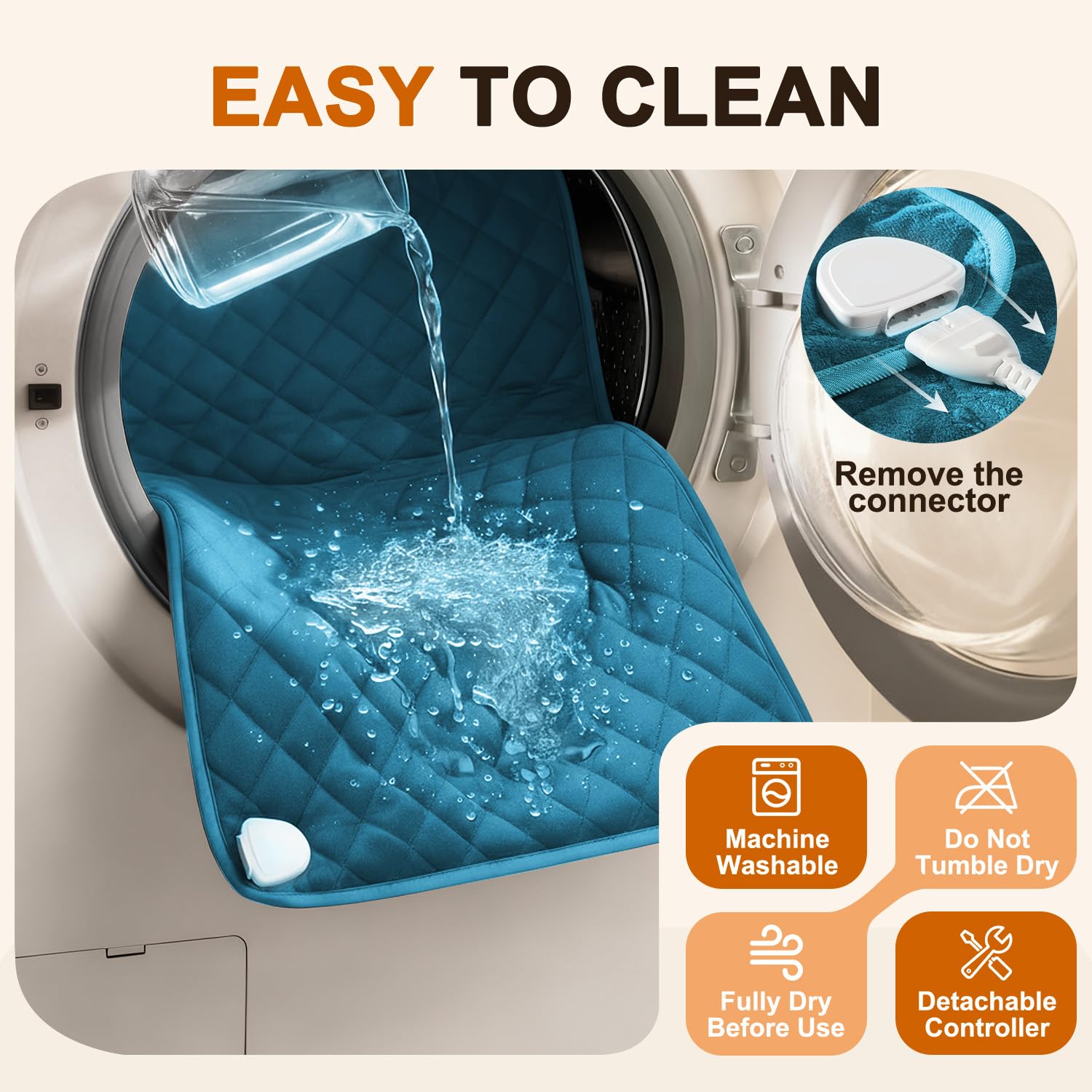 Entretien facilité grâce au lavage en machine et à la housse détachable