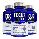 Bouteille Focus Factor avec capsules, soutien potentiel à la concentration et à l'énergie mentale.