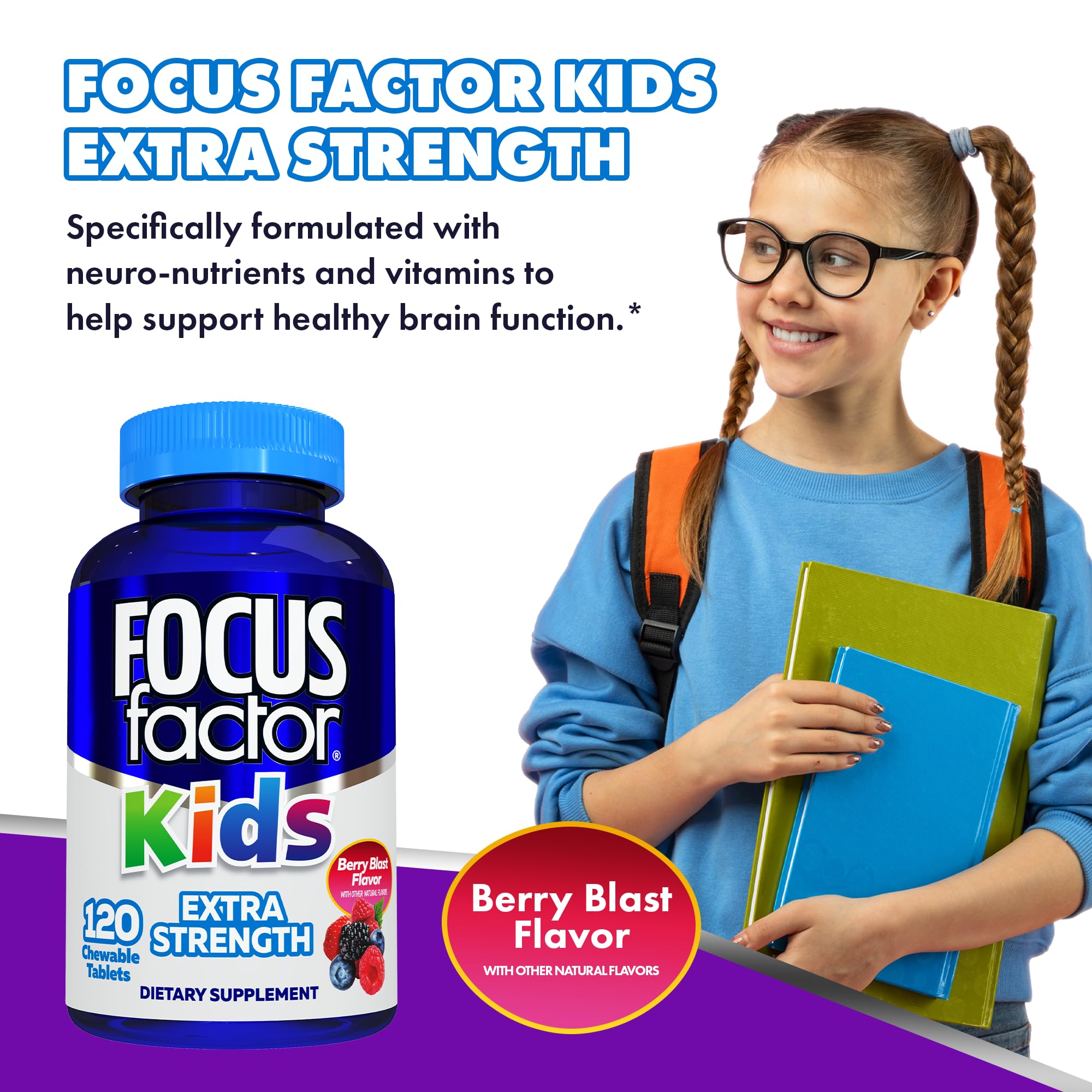 Focus Factor Kids: arôme naturel, sans artificiels.