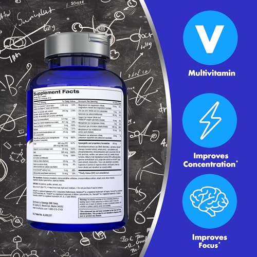 Focus Factor - tableau ingrédients: vitamines et minéraux pour la santé du cerveau.
