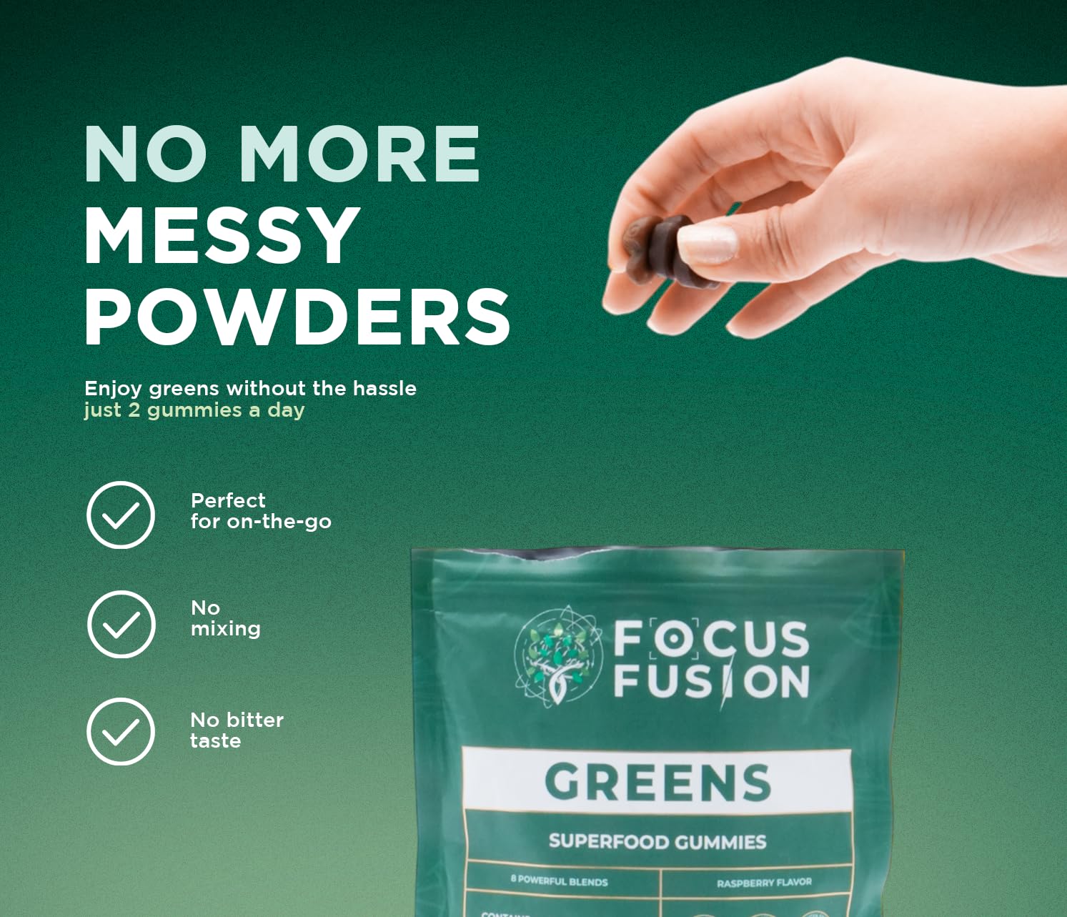 Vue d’ensemble des gommes Focus Fusion Supergreen, usage quotidien simple et pratique.
