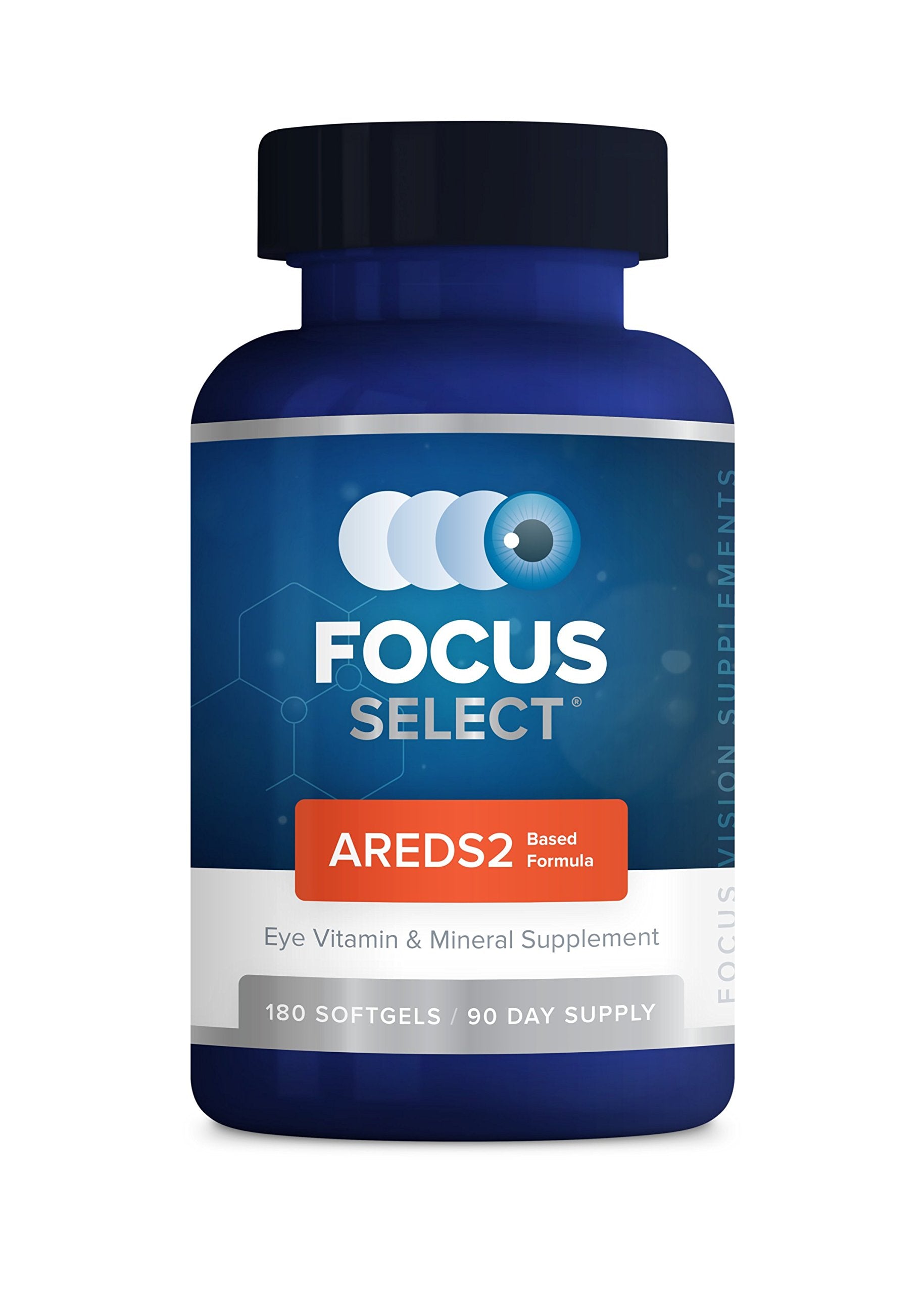 Focus Vision Supplements Focus Select, boîte de gélules molles prête pour l'apport quotidien.