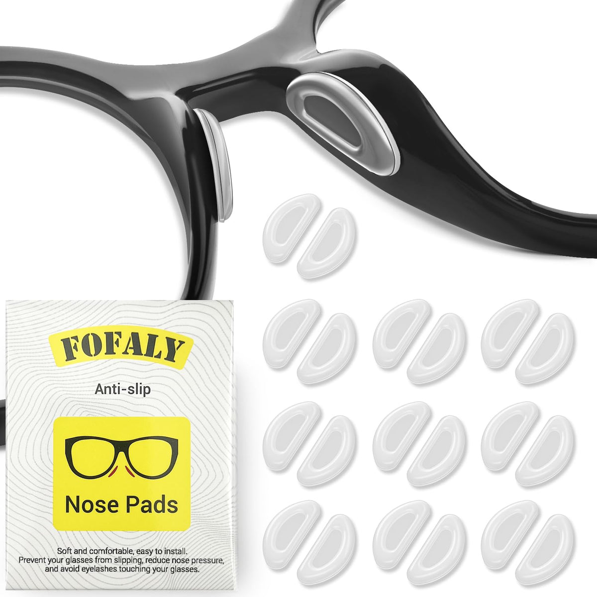 FOFALY pastilles nez en silicone, confort longue durée sur lunettes
