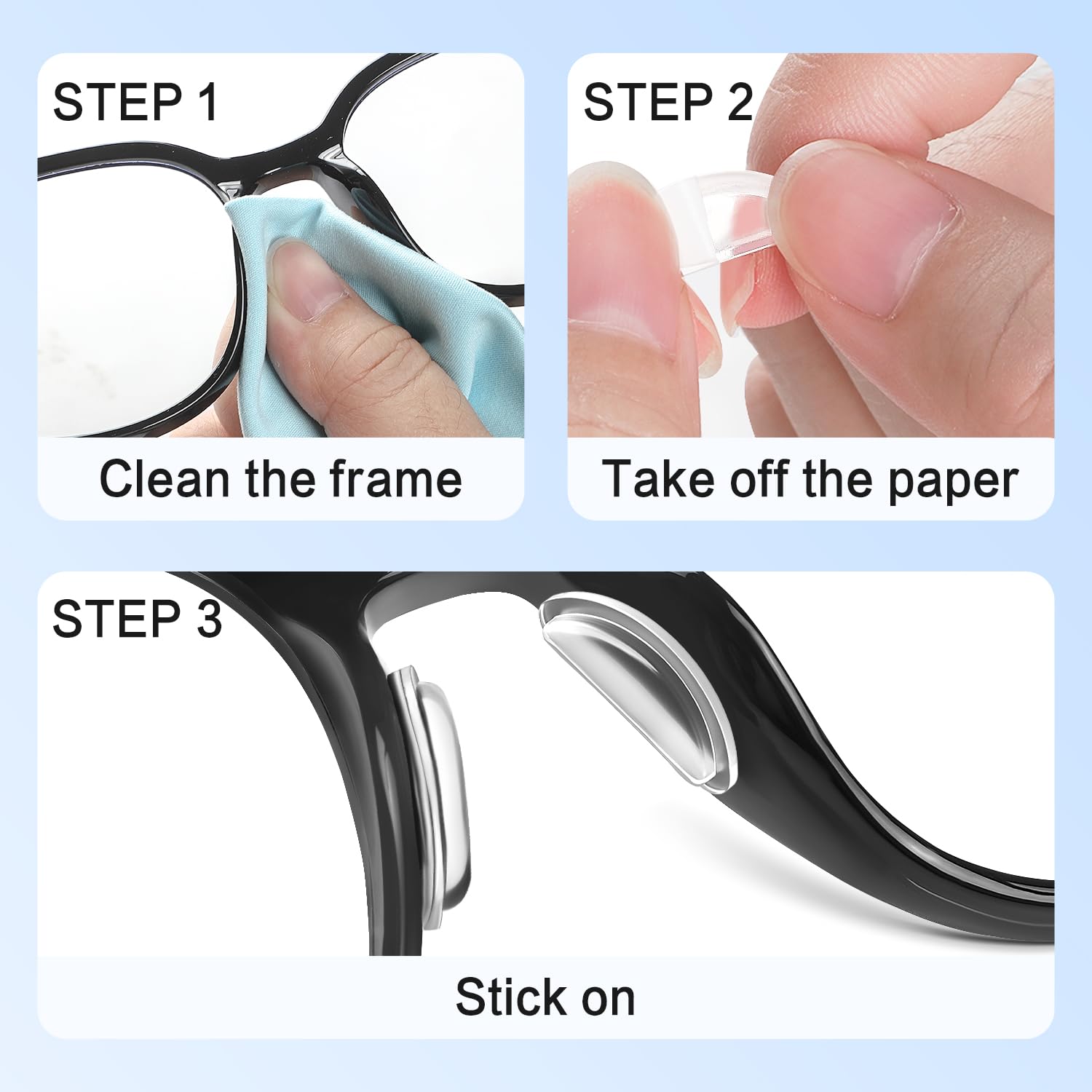 FOFALY plaquettes nasales compatibles avec lunettes plastiques.