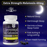 Fogoro Mélatonine 60 mg – Formulation sans gluten, respectueuse des normes.