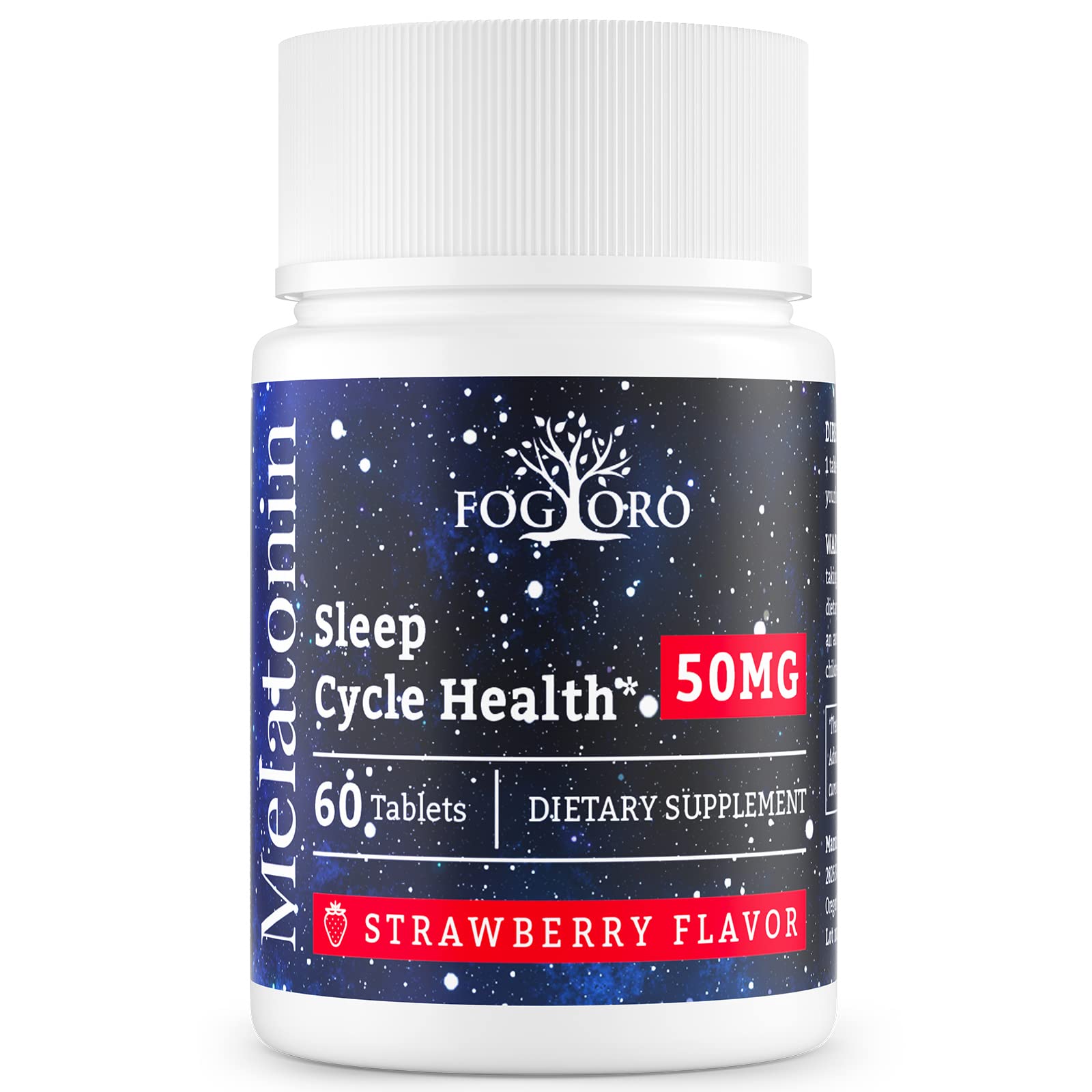 Fogoro Mélatonine: boîte de 60 tablettes facilitant l'endormissement et le maintien du sommeil.