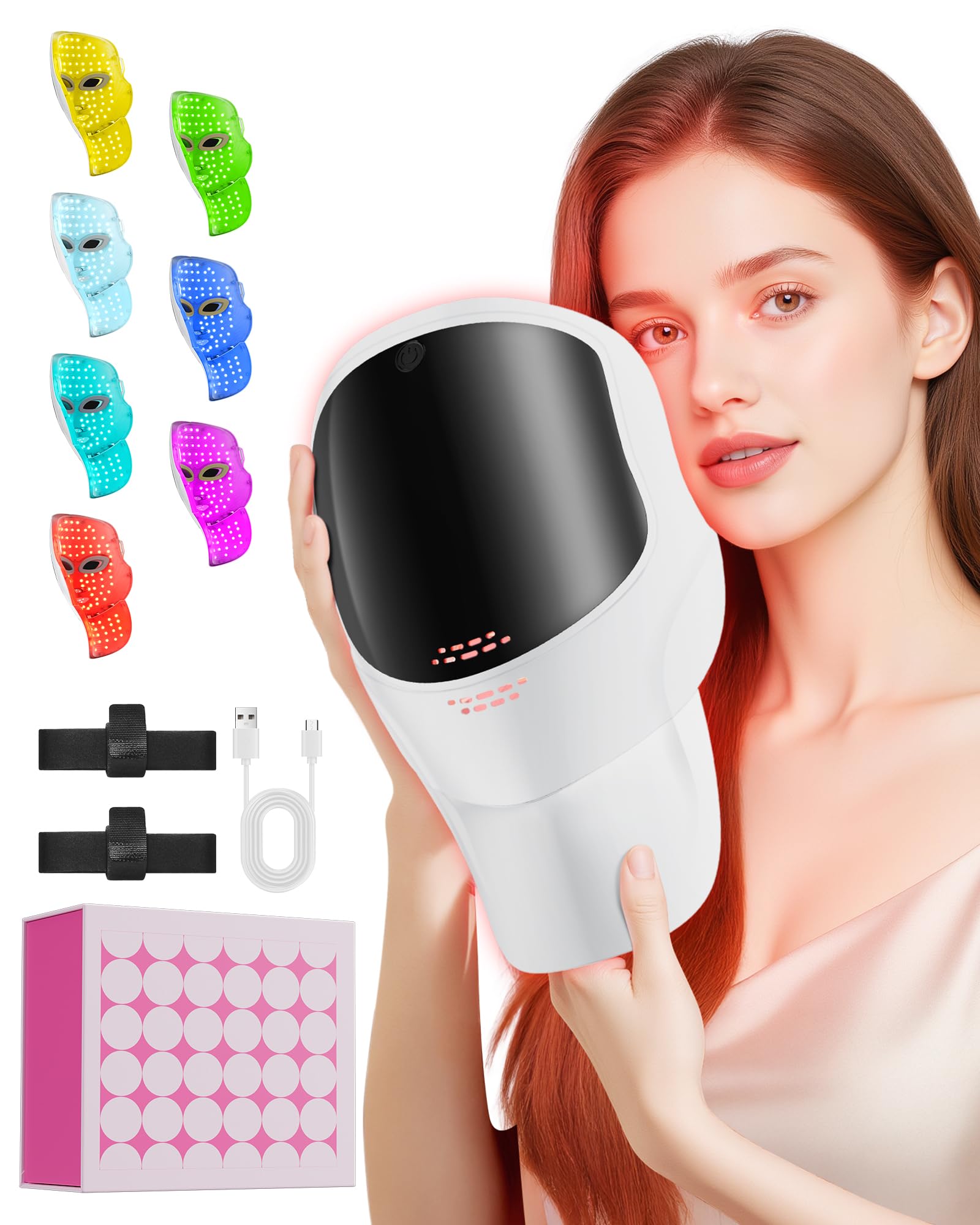 FOLOKE masque lumière rouge cou et décolleté pour couverture ciblée