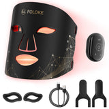 FOLOKE masque LED rouge sur le visage pour favoriser l'éclat de la peau à domicile.