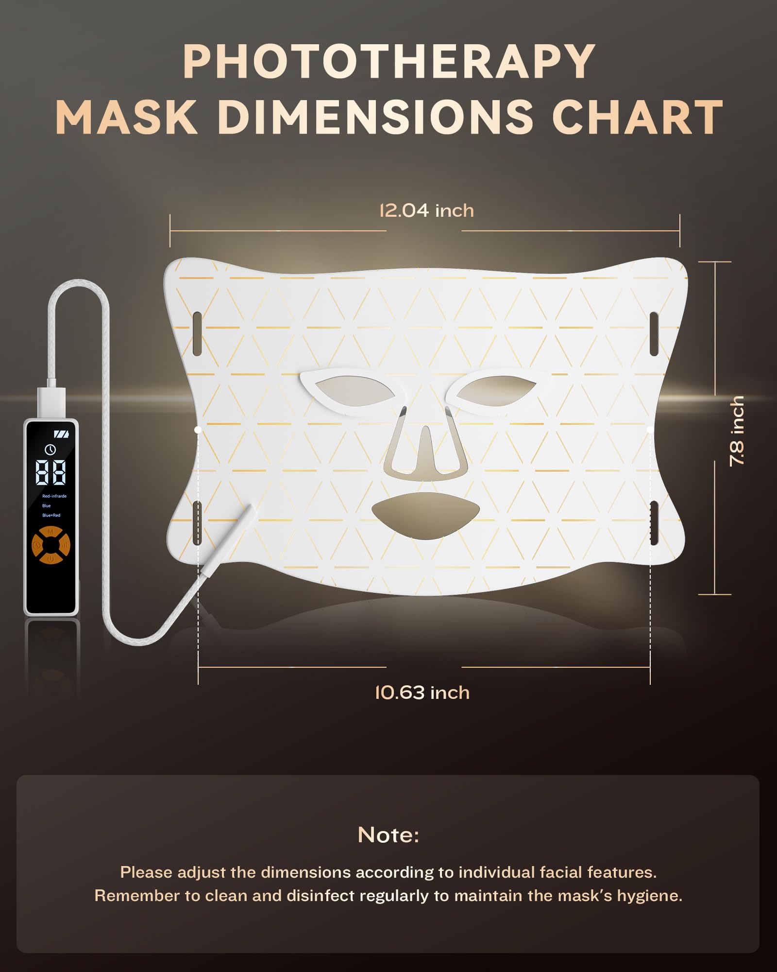 FOLOKE masque-LED-rouge sur visage, potentiel raffermissant
