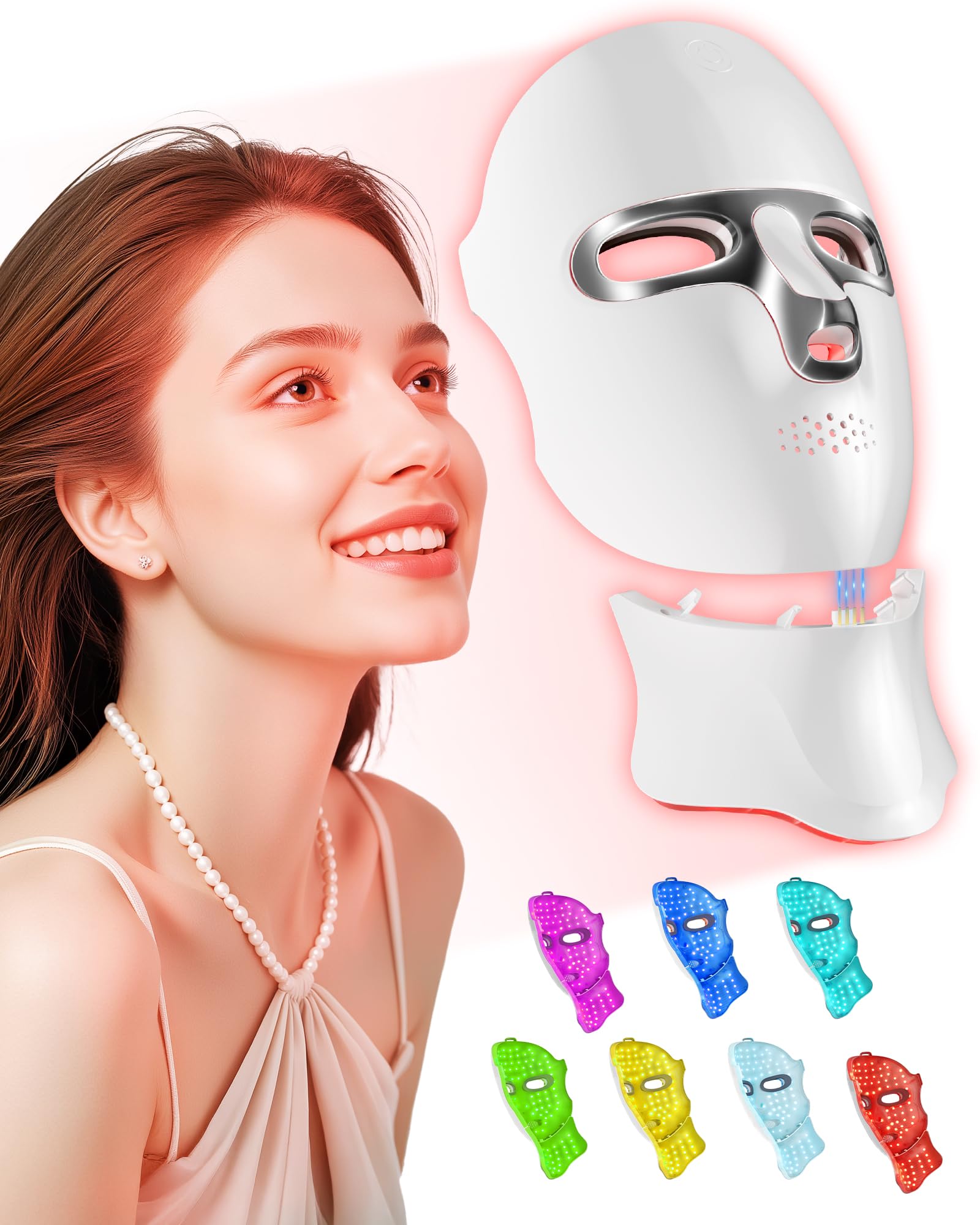 FOLOKE masque luminothérapie en silicone avec lumière rouge et infrarouge proche.