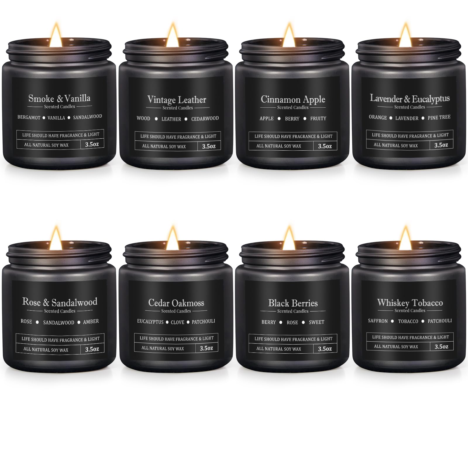 Bougie FOMICO Smoke & Vanilla dans un pot noir, ambiance masculine chaleureuse.