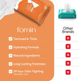 Lingette individuelle FOMIN Acidified Déodorant Wipes, texture douce pour une utilisation ciblée.