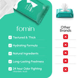 FOMIN lingettes acidifiées corps entier, texture douce et exfoliante