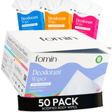 Lingettes FOMIN acidifiées pour voyage, rafraîchissent les aisselles en déplacement.
