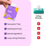 Texture des lingettes FOMIN en gros plan, douceur perceptible