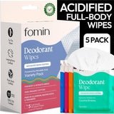 FOMIN Lingettes de voyage acidifiées dans emballage individuel, pratique pour transporter facilement