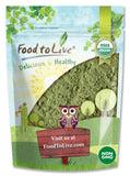 Poudre d'alfalfa Food to Live dans son pot prête à être ajoutée aux boissons