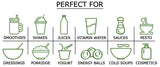 Food to Live poudre de blé germé dans un smoothie vert, idéal pour un petit-déjeuner rapide.