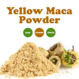 Food to Live Poudre Maca Jaune – smoothie coloré prêt à booster l'énergie.