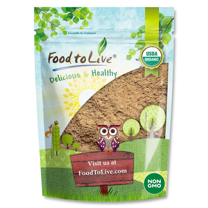 Food to Live Energize chocolat poudre – protéine végétale pour shake riche et savoureux.