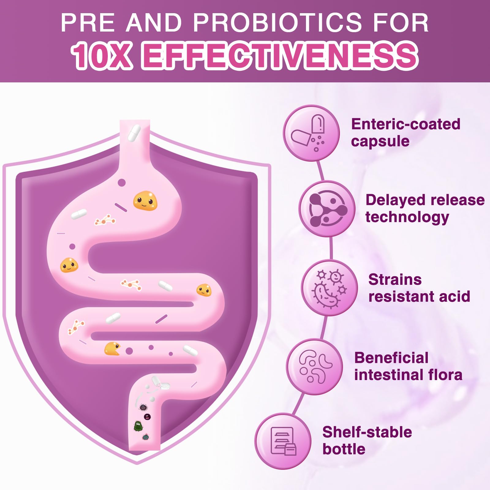 FoodiMed Probiotiques pour Femmes, étiquette affichant les ingrédients et le profil sans allergènes.