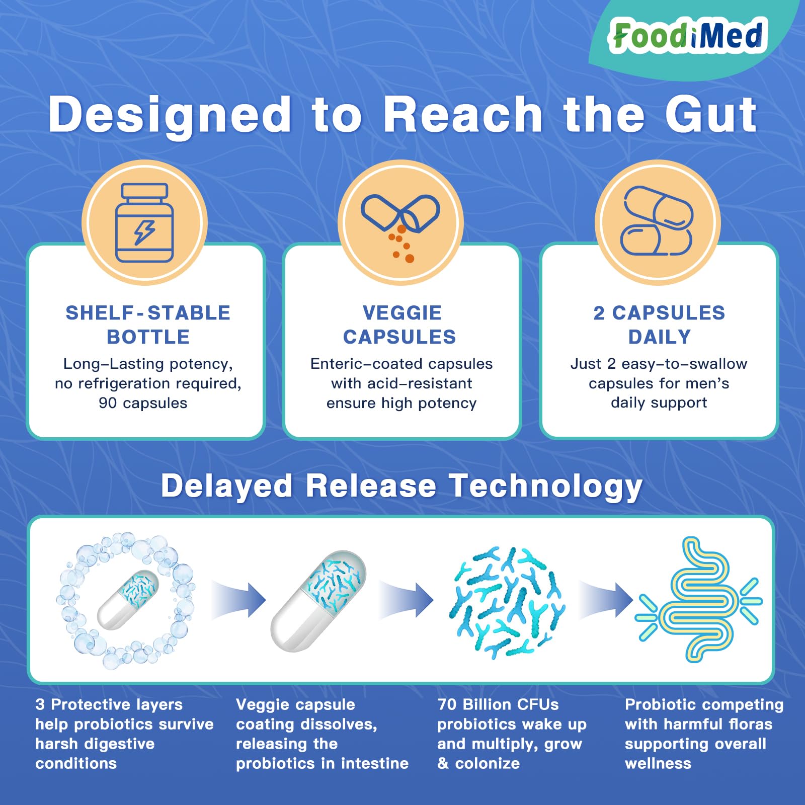 FoodiMed Probiotiques pour hommes - enzymes, absorption des nutriments.