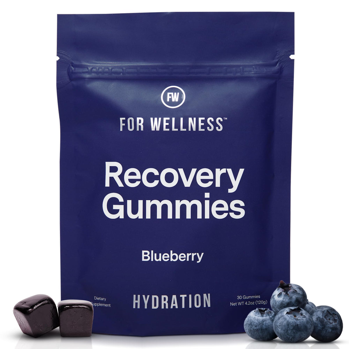 For Wellness Recovery Gummies Hydrate – bouteille pratique pour l'hydratation après l'entraînement.