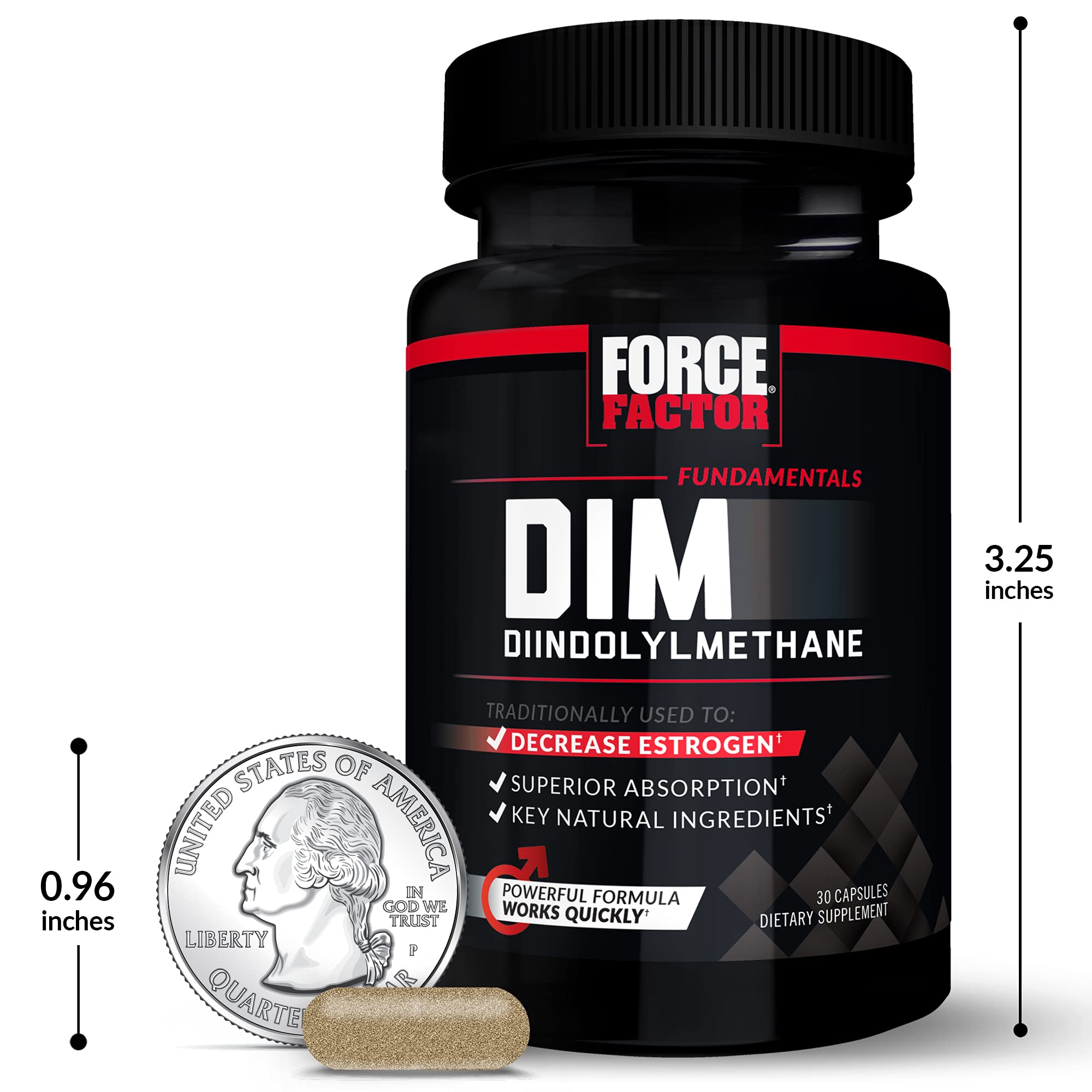 Force Factor DIM, stack-compatible, s'intègre avec d'autres compléments.